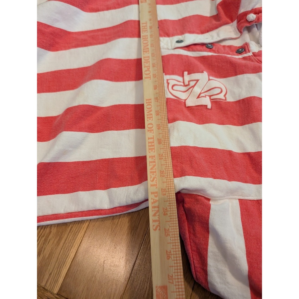 Vtg 90s Neo Sport Striped Hoodie Shirt Surf Skate Grunge Vaporwave Rave OP AOP L - Picture 3 of 7